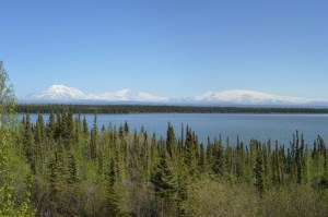View of mt. Drum, mt Sanford, Mt. Blackburn in the distance