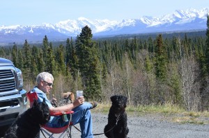 A man and his 3 best friends having coffee