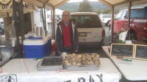 Fresh oysters at tje farmers market 