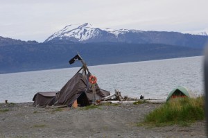 This was one of the more unique tent setup that I saw down off the spit