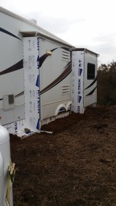 He even covered the slides as cold air leaks in around them.