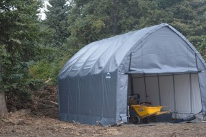 Completed shelter ready for building supplies